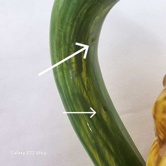 Rare Hard to Find 222 Fifth Tropical Pineapple Pitcher Jug 8" Yellow and Green - Picture 13 of 13